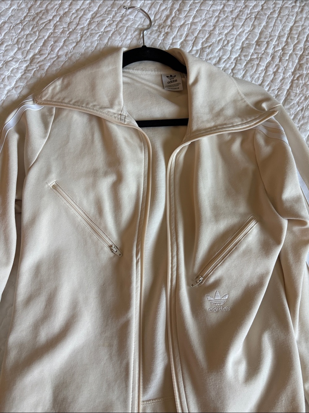 adidas soft yellow Zip-Up Track Jacket size med